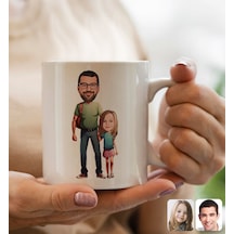 Kişiye Özel Karikatürlü Baba-kız Tasarımlı Beyaz Kupa Bardak-1, Babaya Hediye, Babalar Günü Hediyeleri Kobitmeyencom31620 Bk Gift