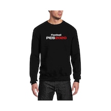 Pes 2020 S Baskılı Siyah Erkek Örme Sweatshirt