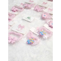 Pembe Renkte Kore Stil Lastik 2 Adet-27 Pembe