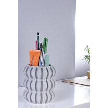 Kalemlik Masa Kalemliği Organizer Kalemlik Beyaz Renk Model 75 Çok Renkli