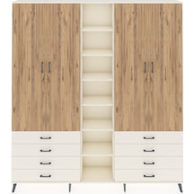 Arges Dolap 10 Raflı 8 Çekmeceli 2 Askılı 220x30x243 Aytaşı-çam/aytaşı Atlas Çam/aytası