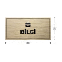 Bilgi Yazılı - Metal - Gold Renk - Kapı İsimliği - 30x15 Cm