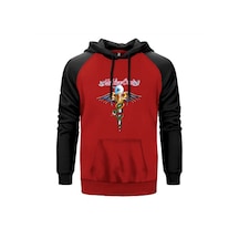Mötley Crüe Dr. Feelgood Kırmızı Renk Reglan Kol Sweatshirt Kırmızı