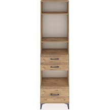 Arges Dolap 4 Raflı 3 Çekmeceli 60x30x221 Çam-çam Çam
