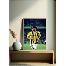 Marco Asensio Sarı Lacivert Doğal Ahşap Çerçeveli Tablo Çok Renkli - 920057761 Çok Renkli