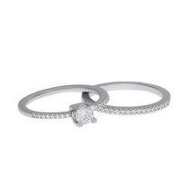 Kadın Tektaş Model İkili Gümüş Yüzük