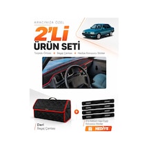 E-biz Tofaş Şahin Doğan Kartal Kapaklı 1981-2002 Torpido + Deri Çanta - Siyah-kırmızı - Tf003