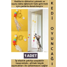 Kendinden Yapışkanlı Evcil Hayvan Pet İlgi Çekici Renkli Sevimli Eğitici Elastik Kedi Oyun Oltası