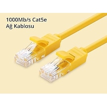 Cat5e Ethernet Kablosu, 1 Metre, Sarı