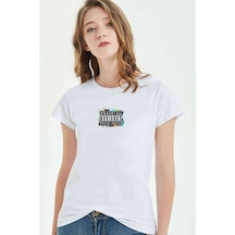 Parental Advisory Baskılı Beyaz Kadın Tshirt