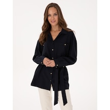 Pierre Cardin Kadın Lacivert Gömlek Desenli 50314120-vr033 Lacivert