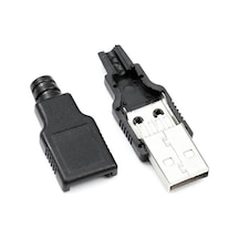 Usb A Erkek Konnektör - Lehim Tipi - Plastik - Usb Erkek Söket N11.4025