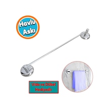 Metal Havluluk Krom Bez Havlu Asma Askısı Aparatı 42 Cm Banyo Lavabo Vidalı Askılık Sağlam Askı Çok Renkli