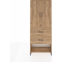 Arges Dolap 2 Raflı 2 Çekmeceli 2 Kapaklı 88x30x221 Çam-çam Çam