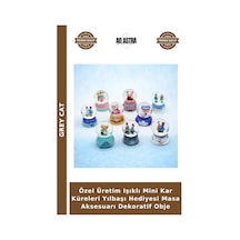 Özel Üretim Işıklı Mini Kar Küreleri Yılbaşı Hediyesi Masa Aksesuarı Dekoratif Obje