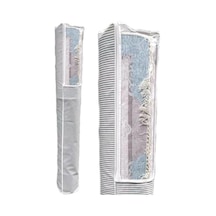 Pencereli Halı Hurcu Gri Çizgili Fermuarlı Toz Geçirmez Organizer Hurç, Büyük Kapasiteli Saklama Torbası 1 Adet 6m² 38x210 Cm