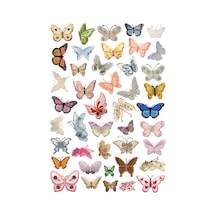 43 Adet Fairycore Kelebek Sticker Seti - Etiket Seti Scrapbook Bullet Journal Çok Renkli