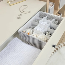 12 Bölmeli Çekmece İçi Düzenleyici Organizer 25 31 12cm Kumaş Kırmızı Tr Diğer