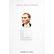 Priz Üstü Mustafa Kemal Atatürk Sticker Parlak Duvar Sticker Çocuk Odası Dekoru Çok Renkli