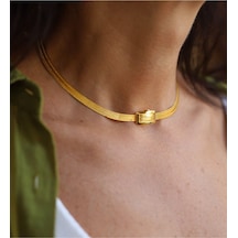 Yenigün Kuyumculuk 14 Ayar Altın Üç Sıra Trabzon Hasırı Kolye 415