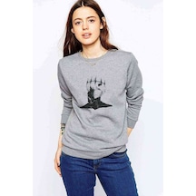Anime Tokyo Ghoul Anteiku Baskılı Gri Kadın Sweatshirt (534615679)