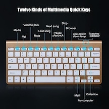 2.4g Kablosuz Klavye Ve Fare Taşınabilir Mini Klavye Fare Combo Seti Dizüstü Dizüstü Mac Masaüstü Pc Bilgisayar Akıllı Tv Ps4 - Gümüş Optik