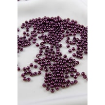 4 Mm Koyu Mürdüm Plastik İnci Boncuk Aksesuar Takı Malzemesi 25 Gr