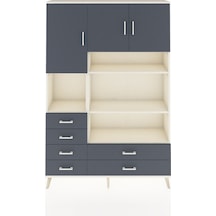 Arges Dolap 9 Raflı 6 Çekmeceli 3 Kapaklı 132x30x195 Aytaşı-antrasit/antrasit Antrasıt/antrasıt