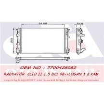 VALEO 732621 Su Radyatörü CLIO II Symbol 01- 1.2 1.4 1.6 16V 1.4I 1.5 DCI CLIO Symbol II 08- CLIO Thalia II 08- Kangoo / Logan 04- Sandero 08-