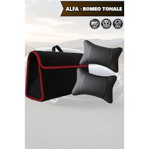 Alfa Romeo Tonale Uyumlu Siyah Renk Koltuk Yastığı Bagaj Çantası Lüks Model