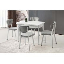 Mobilgen Beyaz 100+25 Milano Kelebek Açılabilir Masa Beyaz