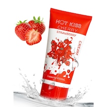 Hot Kiss Strawberry Büyük Boy Çilek Aromalı Su Bazlı Kayganlaştırıcı Jel 200 ML