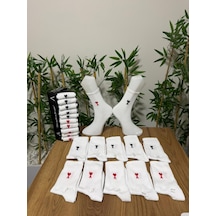 10 Çift Unisex Renkli Kaligrafi Desenli Spor Çorap Beyaz Kolej Çoraplar 10 Adet