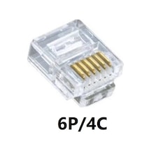 6P4C Rj11 Rj12 4'Lü 100'Lük Paket Telefon Jack