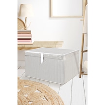 Çok Amaçlı Kapaklı Hurç Saklama Kutusu Organizer Maxi 50 X 40 X 30 Cm Gri Gri