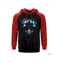 Diablo 3 Reaper Of Soul Kırmızı Renk Reglan Kol Sweatshirt / Hoodie