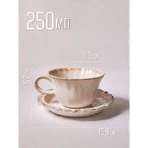 Aberu Shop Çay/kahve Takımı Fincan Ve Tabak Seti 250 Ml. 446807213 Beyaz