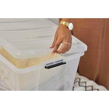 Ohyama, Saklama Kutuları, Saklama Kutusu, Çok Fonksiyonlu, 4'lü Plastik Kutu Seti, 60 L, Kapak, Ergonomik Sap, Ofis, Ev Ddntb-60 - Şeffaf 10