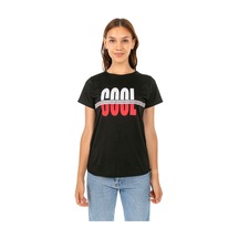 Vıshenka Kadın Siyah Compact Penye Cool Yazı Baskılı T-Shirt Siyah Vıshenka Kadın Siyah Compact Penye Cool Yazı Baskılı T-Shirt Siyah