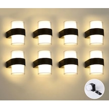 8 Adet Duvar Led Lamba 12w Gün Işık3200k Bahçe Teras Iç&dış Mekan Gün Işığı