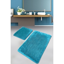 Pasific Light Blue 2 Li Set Banyo Halısı Paspas Yıkanabilir