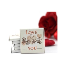 Dark Brown Love You Yazılı Madlen Çikolata Bitter ve Sütlü 48 Adet