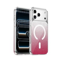 Onegif Apple İphone 17 Pro Max Sora Simli Magsafe Kapak - Kırmızı - Kırmızı