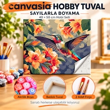 Sayılarla Boyama Numaralı Tuval Seti Boya Fırça Dahil 40x50 Cm Kanatların Baharı