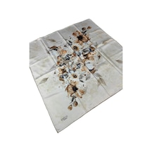 Mim Eşarp Emilya Rayon Çiçek Desenli Eşarp 90x90 Cm Bej - Kahve