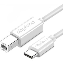 Daytona TB1-2 Type-C to USB B Estrüman Yazıcı Çevirici Kablo 1 M