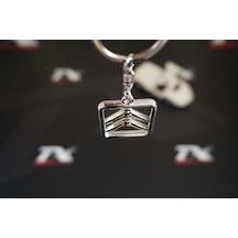Citroen Uyumlu Logo Krom Metal Çift Yön Stil Anahtarlık