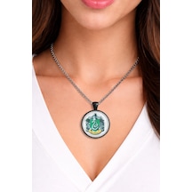 Unisex Metal Slytherin Yılan Desenli Yeşil Anahtarlık Aksesuar Çok renkli