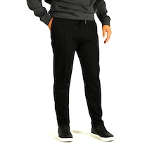 Erkek Siyah Bel İpli Slim Fit Yan Cepli Armürlü Jogger Pantolon Ncs Jeans 1642-siyah