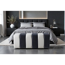 Premium Büyük Yarmalı Yatak Ucu Bench & Makyaj Masası Pufu Modern, Şık & Dekoratif Antrasit- Antresit